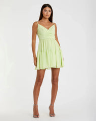 Spaghetti Strap Faux Wrap Dress